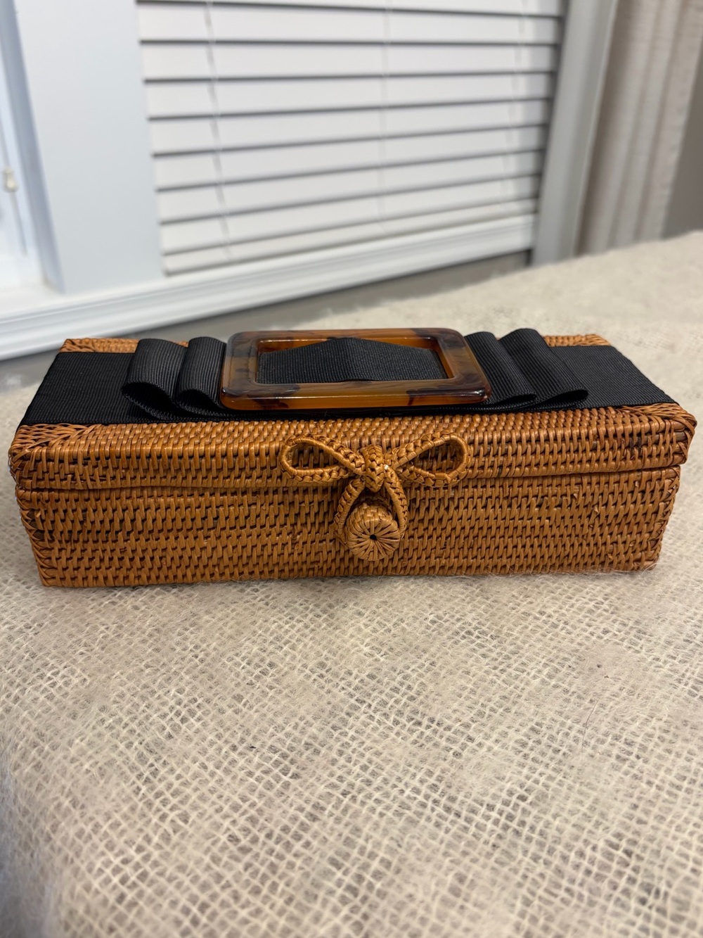 Lisi Lerch COLETTE tortoise Straw Clutch Bag